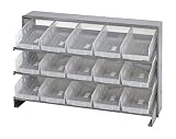 Quantum 15 qsb102cl clear-view Bin傾斜棚ストレージベンチPickラックシステム12 – 1 / 2 " x 36 " x 23 "