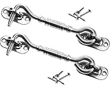 2 PIECES STAINLESS STEEL CABIN HOOK AND EYE SHED GATE DOOR LATCH 4" [並行輸入品]