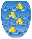 トイレTattoos Rubber Duckyブルー装飾アップリケfor Toilet Lid Elongated ブルー TT-4001-O 1