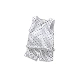 女の子の服 夏 タンクトップ上下セット Pojour 1-6歳キッズ用 子供かわいいセット 通気 綿 白(100cm)