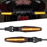 KEMIMOTO バイク LED ウインカー スモークレンズ 流れるアンバー 12V 高輝度 IP67防水 抵抗付く 汎用型 2個セット M10のバイト専用