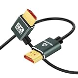 Thsucords 超薄型8K HDMI 2.1 90度左アングルケーブル 1M フレキシブルスリム高速コード 4K@120Hz 8K@60