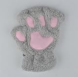 Excellent.advanced? 冬の女性かわいい猫の爪足ぬいぐるみミトン ショート手袋指なし手袋半指