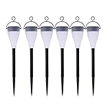 SIKIWIND ソーラーチャージLEDライト RGBW 3モード IP65芝生ライト 庭園装飾 多用型 自動点灯 6個セット