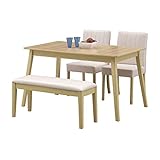 北欧風 ダイニング4点セット 4人掛け (ナチュラル)