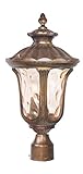 Livex Lighting 7659-50 Outdoor Post with Hand Blown Light Amber Water Glass Shades, Moroccan Gold [並