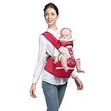 Kangaroobaby® 1キャリー方法多機能キャリア高度なランバーサポートでHipseatベビースリングキャリア8 (red)