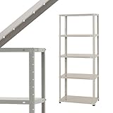 DK-563 幅60×奥行30×高さ150cm 5段 ホワイトグレー 40㎏/段