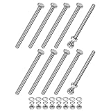 M METERXITY 10セット 六角ボルト M6 ボルト M6×80mm ナット ロックワッシャー 平座金 ステンレス 六角頭ネジ 全ねじ 耐久性 防錆 産業 部品 機械 シルバー