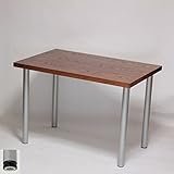 テーブル・デスク 幅100×奥行き65×高さ70cm オーク突板 ブラウン(シルバー脚)アジャスター付