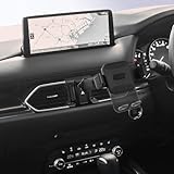 LUWU CX-5/CX-8専用スマホホルダー 【黒木目調、延長アーム付き、角度調節がさらに自由に】 360度回転・ワンタッチクリップ 携帯ホルダー スマホスタンド CX-5 アクセサリー CX-8 カスタムパーツ