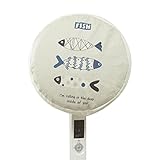 IOCSMART 扇風機カバー 扇風機安全カバー 保護防塵怪我防止 かわいい ほこり防止保存袋 (グレー3魚)