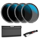NEEWER 58mm NDレンズフィルターセット ND16/ND32/ND64/ND1000 レンズクリーニングペン/フィルターポーチ付き 中性濃度 汎用DSLRカメラに対応 防水/キズ防止/指紋防止 超薄型 減光フィルター