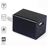 CAMXSW HD The Smallest Wifi Spy Hidden Adapter Camera Motion Activated AC Power Adapter USB Wall Cha