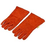 KESOTO 牛革製　溶接手袋　やけど防止　断熱　耐火性　2層構造　オレンジ　快適性