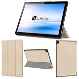 wisers docomo LAVIE Tab T10d NEC LAVIE Tab T10 専用 タブレットケース (ゴールド) 10.1インチ 対応 (保護フィルム 付き/スリムタイプ) タブレットカバー 2023 2024 新型