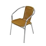 アルミチェア 1脚 人工ラタン ダイニングチェア リゾートチェア ロビーチェア ガーデンチェア ラタンチェア スタッキングチェア 会議椅子 ラウンジチェア 軽量で持ち運び簡単！ ビーチチェア アルミチ