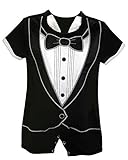 Stephan Baby Boy's Tiny Tux Short Romper Tuxedo 6-12 Months [並行輸入品]