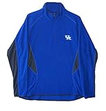 マジェスティックKentucky Wildcats大人用サイズLarge 1 / 4 Zip NCAA AUTHENTICフリースプルオーバースウェットシャツ – ブルー
