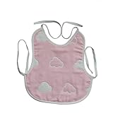 MIUSE　ビブ　新型よだれかけ　６重ガーゼ　スタイ　食事　多機能　１００％綿　良い肌さわり　２枚セット (雲一枚)