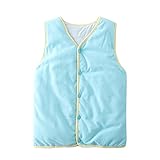 PANCY 子供服 秋冬 防寒ベスト 袖なしジャケット 無地 男の子 女の子 多色(150cm,ライトブルー)