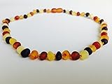Certified Natural Batlic Amber Baby Teething Necklace - Raw Mixed Baroque - *SCREW CLASP* *SAFETY KN