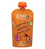 Ella's Kitchen Carrots, Apples + Parsnips Stage 1 From 4 Months 120g (Pack of 2) - エラのキッチンニンジン、リンゴ+パ