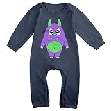 【Dera Princess】 ベビー 男の子 女の子 オーバーオール 長袖 0-24M Purple Silly Monster 幼児服