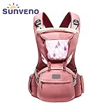 赤ちゃん抱っこひも_Sunvenoデザイナーベビーキャリアフロントスリングベビーケア0-36ヶ月_Pink_waistline:70-130cm