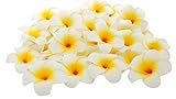 プルメリア 造花 花 7cm ホワイト イエロー 飾り付け ハンドメイド (50個セット)