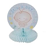 Genericペーパーポンポン付きペーパーハニカムボールPaper Lanterns T 's A BoyベビーシャワーパーティーSupplies