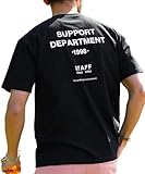 [JIGGYS SHOP] マルチプリントＴシャツ L Dブラック｜メンズ TEE トップス ロゴ ロゴT コットン 綿100％ 半袖 白 黒 バックプリント ワンポイント 夏 夏服 メンズTシャツ