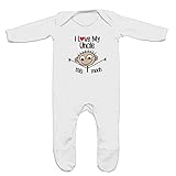 (フロソ) FLOSO 赤ちゃん・ベビー用 I Love My Uncle This Much(このぐらいおじちゃんが好き)プリント 長袖ロンパース ボディースーツ オールインワン スリープスーツ (