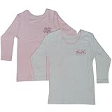 【あったかインナー】女児 2枚組スムース長袖（リボンロゴ/チェックハート柄）『7572』100/110/120/130 　 (120)