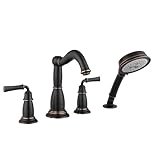 Hansgrohe 04272920タンゴC 4穴浴槽フィラートリムwithレバーハンドル、Rubbed Bronze