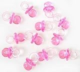 Small Pink Acrylic Baby Pacifiers to Decorate Baby Shower Favors - 144 Pieces - Size: 1/2 X 3/4 [並行輸