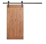 36 " x84 "ダークコーヒーKnotty Alder Primed木製バーンドアwith Slidingハードウェアセット