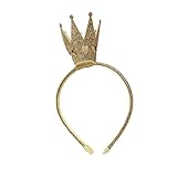 ベビー キッズ 王冠 ヘアー クリップ ヘアバンド ミニクラウン 女の子 プリンセスクラウン 誕生日プレゼント ヘアアクセサリー (ゴールデン)