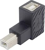 オーディオファン BタイプUSB アングルアダプタ 配線スッキリ 方向変換 コネクタ USB2.0 L字型 L型A Bタイプ USB Bタイププラグ - Bタイプソケット 変換アダプタ