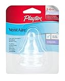 Playtex VentAire Bubble Free Silicone Feeding Nipples, Stage 2 Fast Flow - 4 Nipples by Playtex