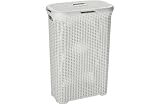 CurverラタンランドリーHamperヴィンテージホワイト40l