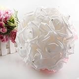 Ourwarm® ウェディングブーケ ブライダルフラワー造花 ウェディングブーケ花嫁 サイズ約23ｘ20cm 結婚式やパーティー用ブーケ (Light Pink)