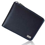 FRANCK ROSSINI 財布 メンズ 二つ折り 牛革 ラウンドファスナー ブルー