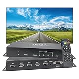 4K ICUIXAIN ビデオウォールコントローラー 2x2 4K ビデオウォールプロセッサー 2x2、1x2、2x1、1x3、3x1、1x4、4x1 4K@30Hz、TVウォールコントローラーは180°回転、3.5mmオーディオ、RS232、4テレビ画面を1つのウォールディスプレイに