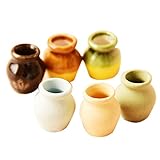SODIAL 1 : 12ドールハウスミニチュアおもちゃ磁器装飾花瓶ポットセット6pcs