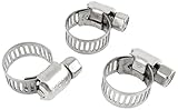 uxcell ホースクランプ　ステンレス　ホースの直径: 6mm-12mm、銀色、調整できる　交換品　3個入り