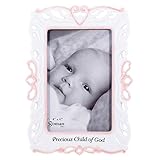 Precious Child of God Pink Girl White Porcelain Decorative 4x6 Picture Frame [並行輸入品]