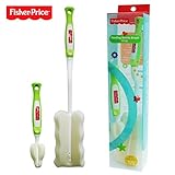 Fisher Price(フィッシャープライス) ソフト 哺乳瓶ブラッシ & 乳首洗浄ブラシセット スポンジブラシ キチンブラシ (グリーン) [並行輸入品]