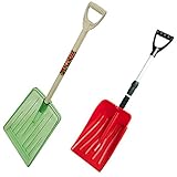 伸縮式 軽量スノーショベル(雪かきスコップ) レッド 1本 ＋ スコップ王 グリーン 1本 セット S108SVL88-RED