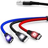 PENGUINFLY 充電ケーブル 夜光る タイプc 3in1 Type-C マイクロb 急速充電 USBケーブル 2m 1m 耐久 (2m)